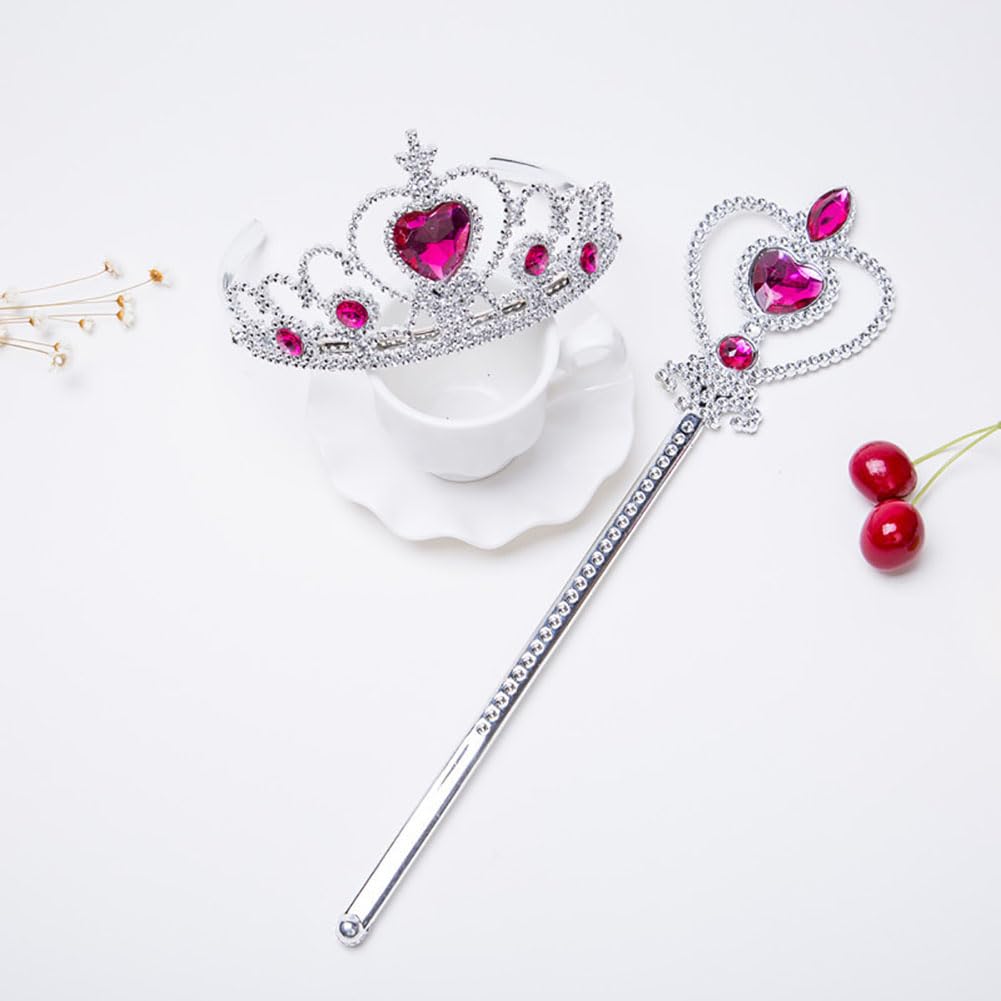 Disfraz de princesa Aurora, accesorios de disfraz para niñas, guantes de aurora, tiara, corona, collar, aretes, pulsera, anillo de princesa, Halloween, cosplay, accesorios de Navidad, juego de regalos 4
