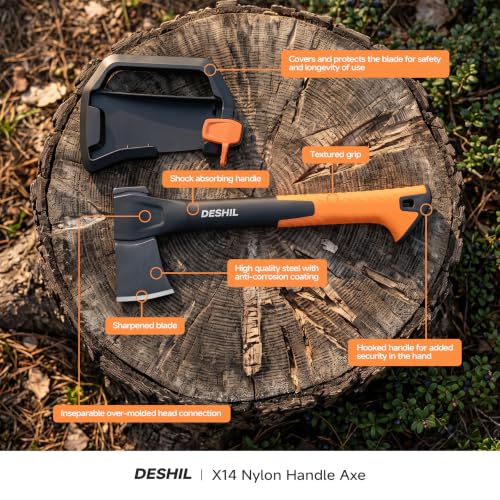 DESHIL 14-Inch Chopping Hatchet Axe for Outdoor Camping & Kindling - Image 4