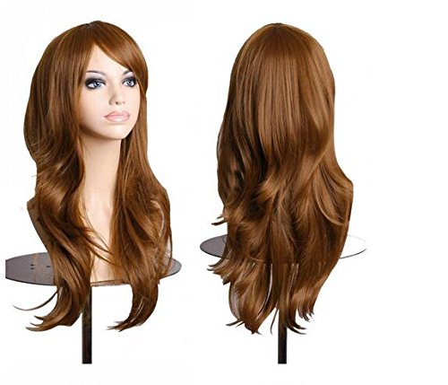 Cool2day Women's Hair Wig New Fashion Long Big Wavy Hair Heat Resistant Wig for Cosplay Party Costume jf1386 brown