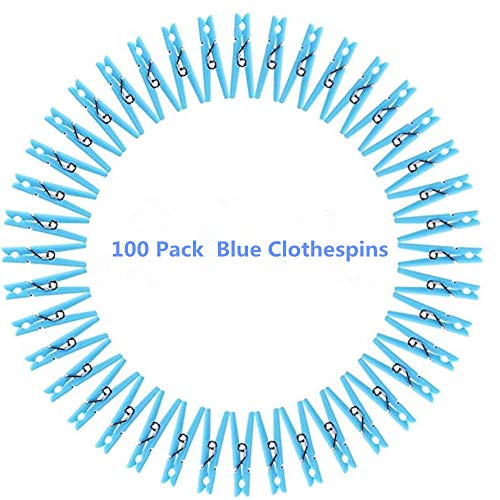 JuXinDa 3.5 cm clothespins Baby Shower Clip Thick Blue boy Party Game 100PCS
