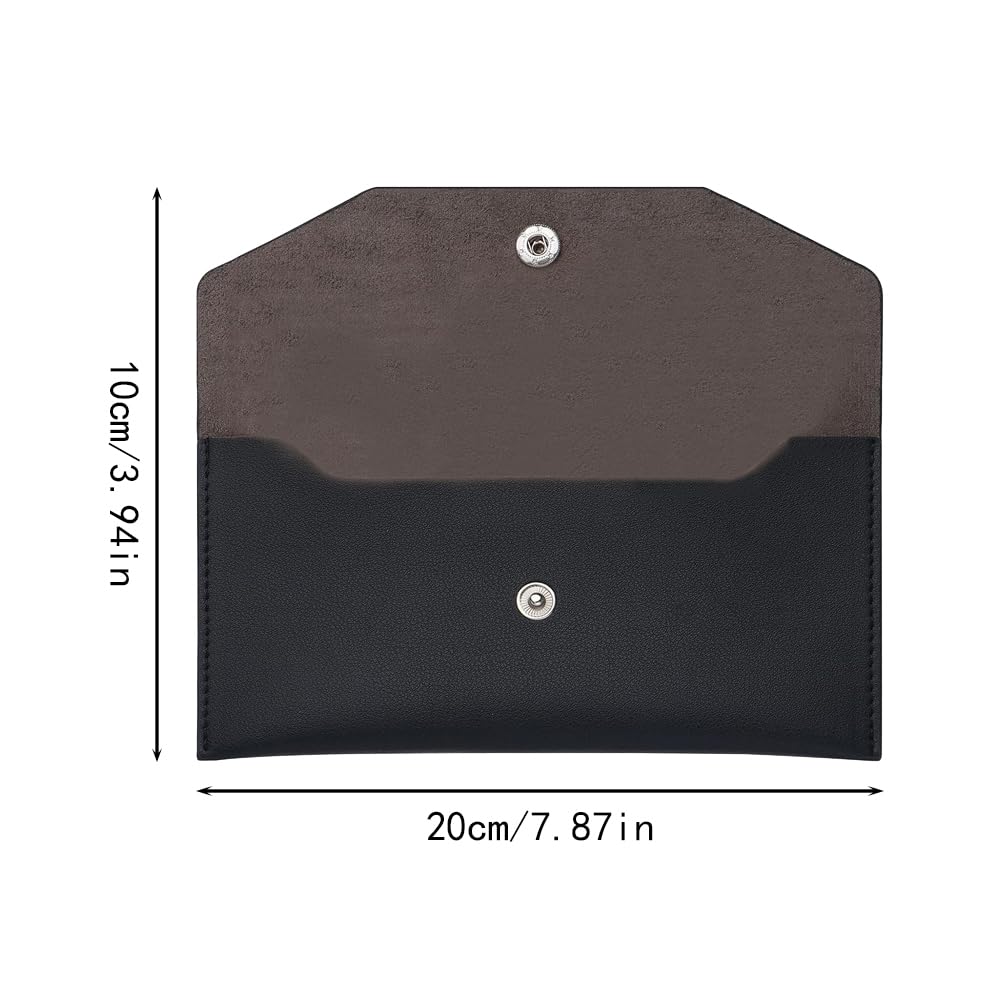 Portefeuille d'Enveloppe de Trésorerie Réutilisable en Cuir 20 x 10 cm Organisateur de Sac à Main (3 Couleurs)