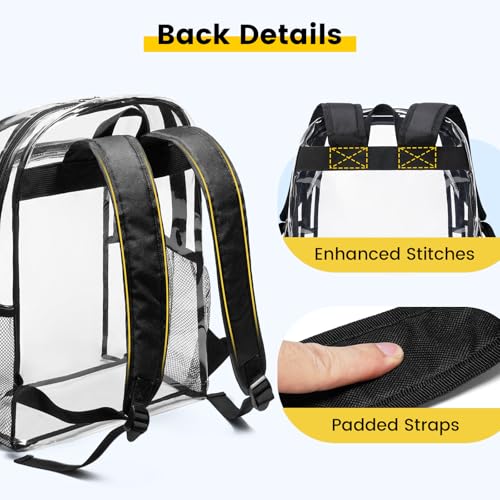 Image of Vorspack Clear Backpack for School, 16 inch Large Clear Bookbag | Lightweight See Through Backpacks for Girls and Boys, Reinforced Straps, Heavy Duty Transparent Clear Bag for Work Travel