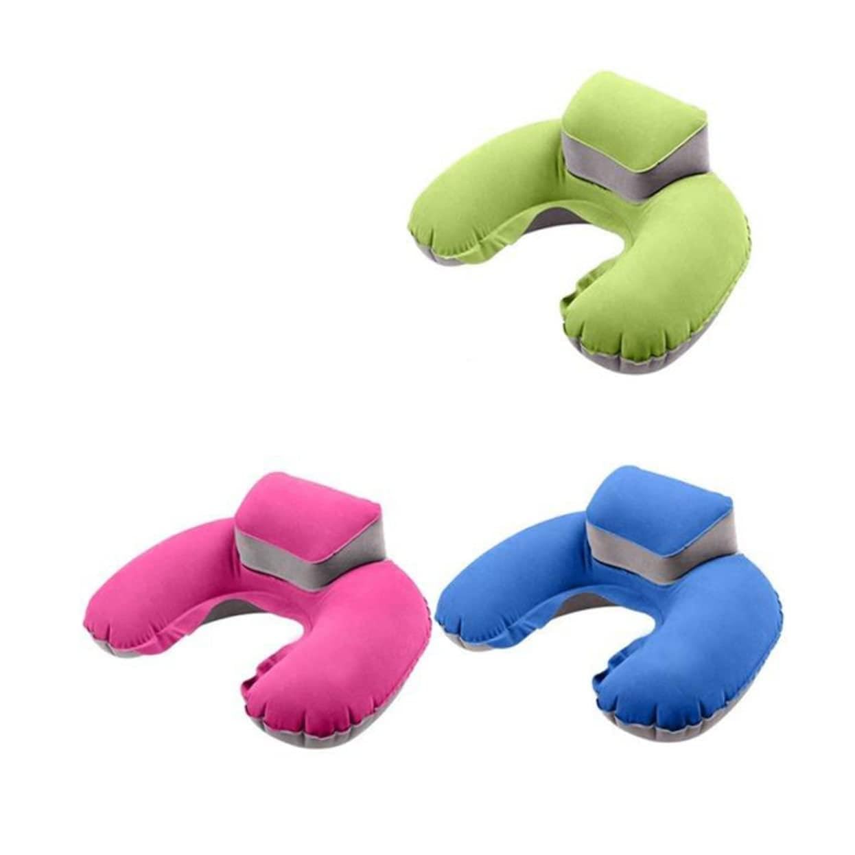 KICHOUSE Inflatable U Shaped Neck Pillow for Travel Comfortable and Compact Inflatable Cushion for Outdoor Adventures Ideal for Airplanes Cars and Sleeping Rosy