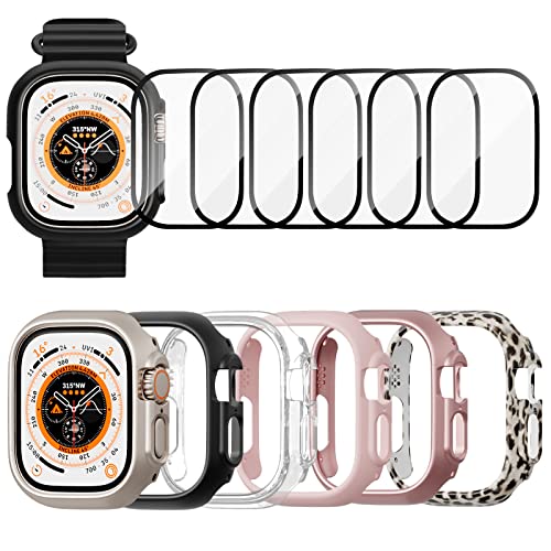 Protection Apple Watch Ultra 49mm rigide et verre trempé HD iWatch Ultra lot de 6