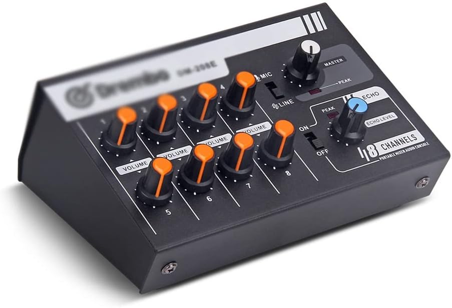 Mini Audio Mixer Portable Switchable Stereo 4 & Mono 8 Channels Microphone DJ Controller