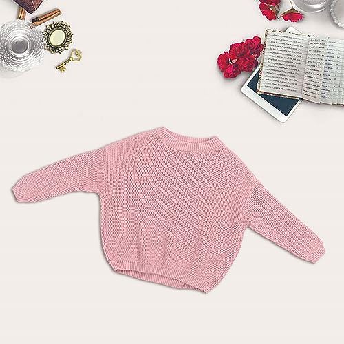 Toddler Knit Sweater Long Sleeve Crew Neck Soft Ribbed Crochet Pullover Sweater Clothes Plain Cute Warm for Baby Infant2