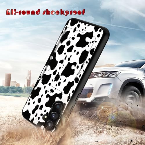 Vobber for Galaxy S24 Plus Case,Wallet Case Hidden Card Slot Holder Shockproof TPU and PC Dual Layer Protective Case Cover for Samsung Galaxy S24 Plus 6.7" 2024,Cute Cow Pattern - image 3