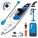 freein Kayak SUP Gonfiabile Tavola da Surf Paddle Gonfiabile 10'/10'6"x31"x6", Pagaia a 2 Lame, Pompa a Doppia Azione, Pinne, Adattatore, Staffa per Go-PRO, Corda del Piede, Zaino