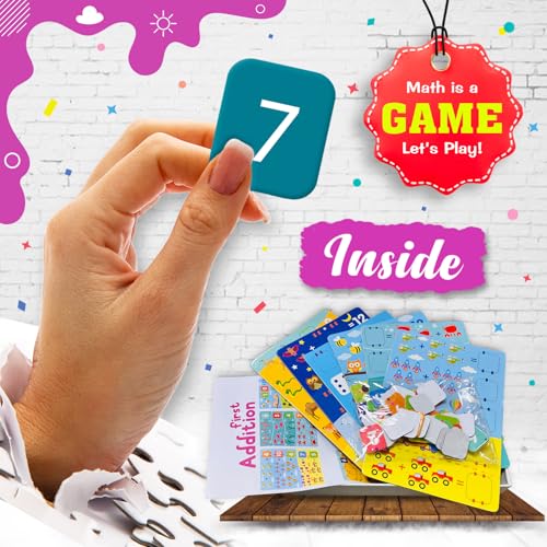 Image of My First Addition Math Puzzle Game Box Set for Kids - Early Learning Activity with Alphabet, Number Games and Colorful Fun Illustrations for Kids, Toddlers - Ages 2+ Years