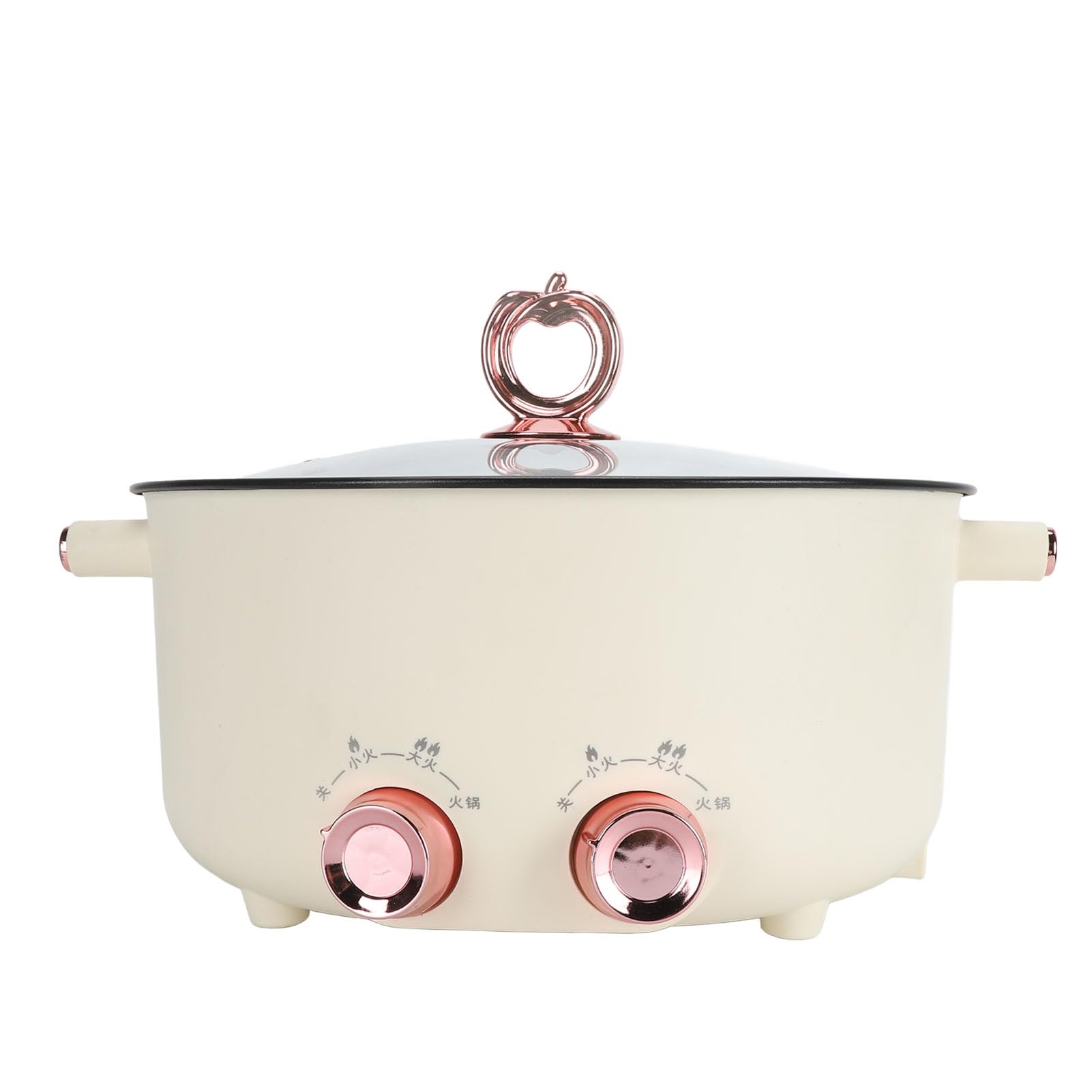 Luocute Hotpot Eléctrico con Divisor 7l Gran Capacidad Doble Sabor Doble Hot Hot Dual -Side 2 Temp Temp Sabtings por Lado para Cocinar Freing Beige