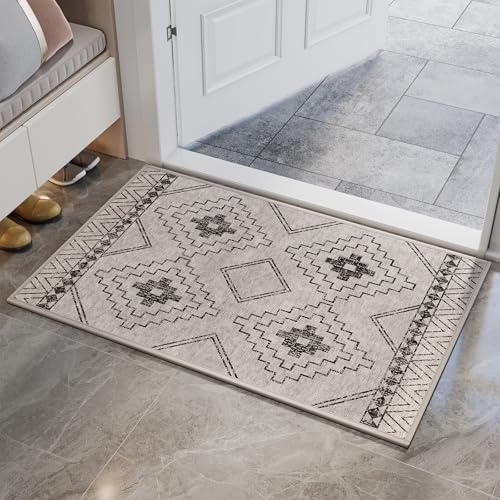 Image of YDKGL Indoor Door Mat 20 inchx31 inch,Beige Door Mats Indoor Entrance Dirt Resistant & Absorbent, Non-Slip Rubber Backing Front Door Mats,Washable Low-Profile Doormat for Entryway, Inside Home Entrance