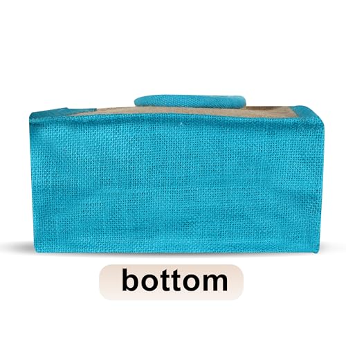Image of BLACKBOXES Eco-Friendly Printed Jute Hand Bag-Reusable Tiffin Shopping Grocery Multipurpose Hand Bag for Men and Women