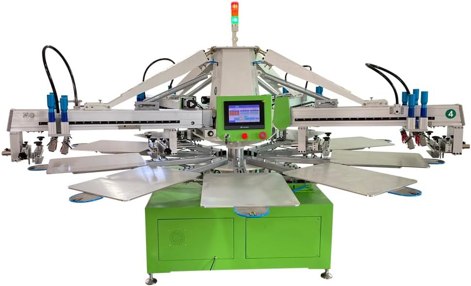 4 Color 10 Stations Automatic T-Shirt Silk Screen Printing Machine with 4pc Ir Flash Dryer Serigraphie Equipment for T-Shirt Printing