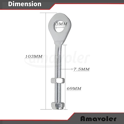 Miniatura 2 de Ajustador de eje de cadena de 0.4 pulgadas, accesorios para motocross TAOTAO 50cc 70cc 90cc 110cc 125cc 250cc ATV Quad Dirt Bike. 2 uds.