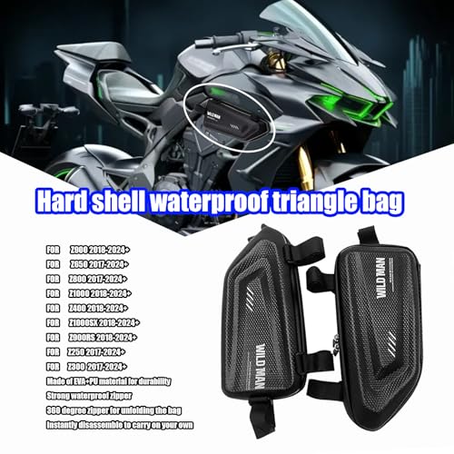 Alforjas laterales impermeables para motocicleta, carcasa rígida en forma de triángulo, color negro, para modelos Z900, Z650, Z800, Z1000, Z400, Z1000SX, Z900RS, Z250, Z300 (2017-2024) miniatura 2