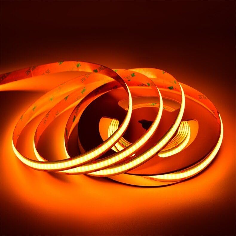 Image of 16.4FT5M COB Flexible LED Strip Light DC12V24V 528ledsm Bendable Tape (24V, Orange)