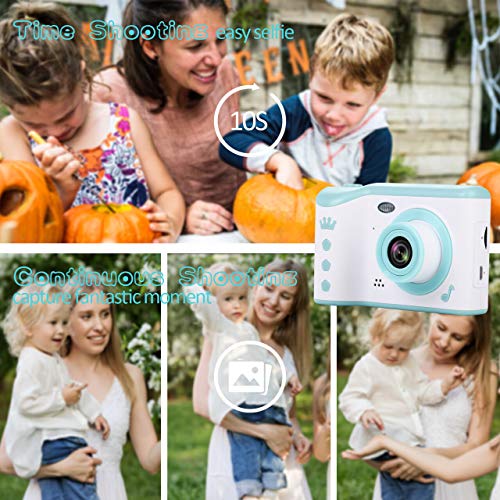 KIDWILL Kids Camera, 8.0MP Digital Dual Camera Rechargeable Shockproof Camcorder Camera with 2.8 Inch Touch Screen,32GB SD Card Included, Ideal Gift for 3-12 Years Old Girls Boys Party Outdoor(Green)