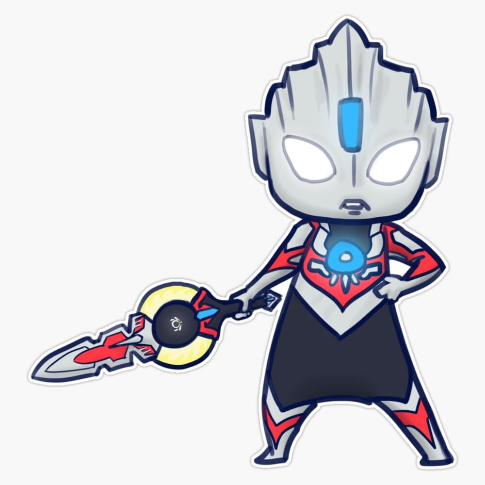Ultraman Orb Origin Form Chibi Vinyl Window Bumper Sticker Decal 5"