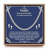 Ieftop New Dad Gifts for Men, Silver Cuban Chain for Men Necklace Daddy Jewelry New Dad Gifts 1st Fathers Day Dad Gifts for New Dad Happy Fathers Day Birthday Gifts Necklaces New Dad Gifts