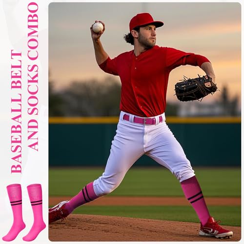 XZQTIVE Baseball Socks and Belt Combo Set - Adjustable Elastic Softball Belts and Socks for Youth Boys Grils and Adult3