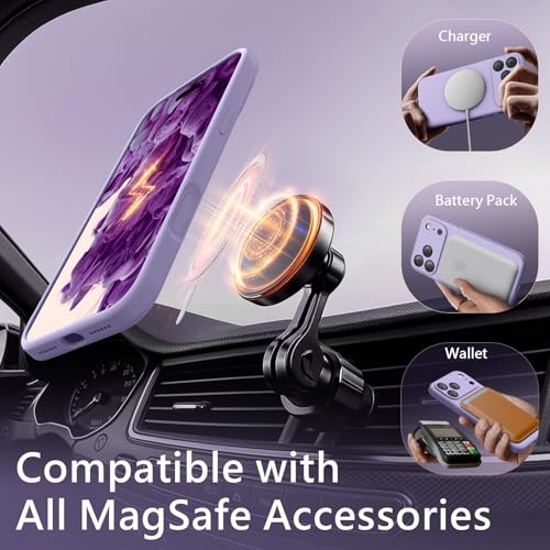 Image of FireNova Magnetic for iPhone 17 Pro Case, Compatible with MagSafe, [Integrated Silicone Camera Control Button] [Camera Protection] Anti-Scratch Microfiber Lining Phone Case, 6.3 inch, Clove Purple