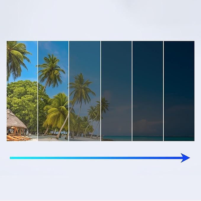 Image of Adjustable Tint Polarised Round Sunglasses with ND9 Continuously Adjustable Lenses for Men, 1-9 Speed Beach Sunglasses Glasses