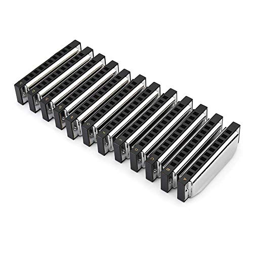 HYLH 12pcs / Ensemble 10 Trous Blues Harmonica Ensemble 12 clés abcdefg AB BB DB MB GB Instruments de Musique harpes… - Les Beatles, Paul McCartney, John Lennon, RIngo Starr, George Harrison HYLH 12pcs / Ensemble 10 Trous Blues Harmonica Ensemble 12 clés abcdefg AB BB DB MB GB Instruments de Musique harpes…