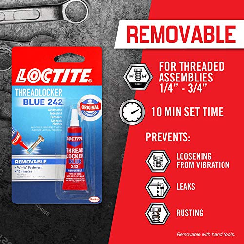 image for Loctite Threadlocker Blue 242 - Removable Thread Lock Glue for Nuts, B