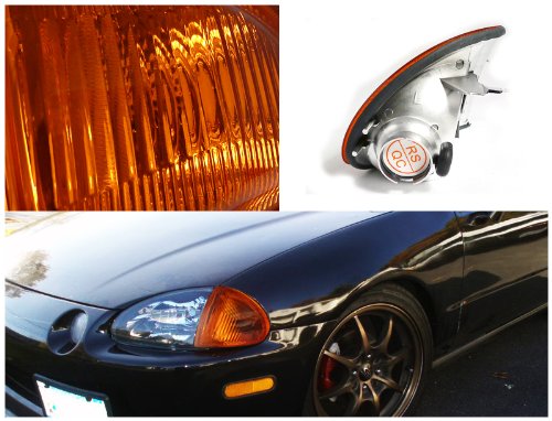 Turn Signal Light For 1993-1997 Honda Civic Del Sol - Driver Side Plastic Lens