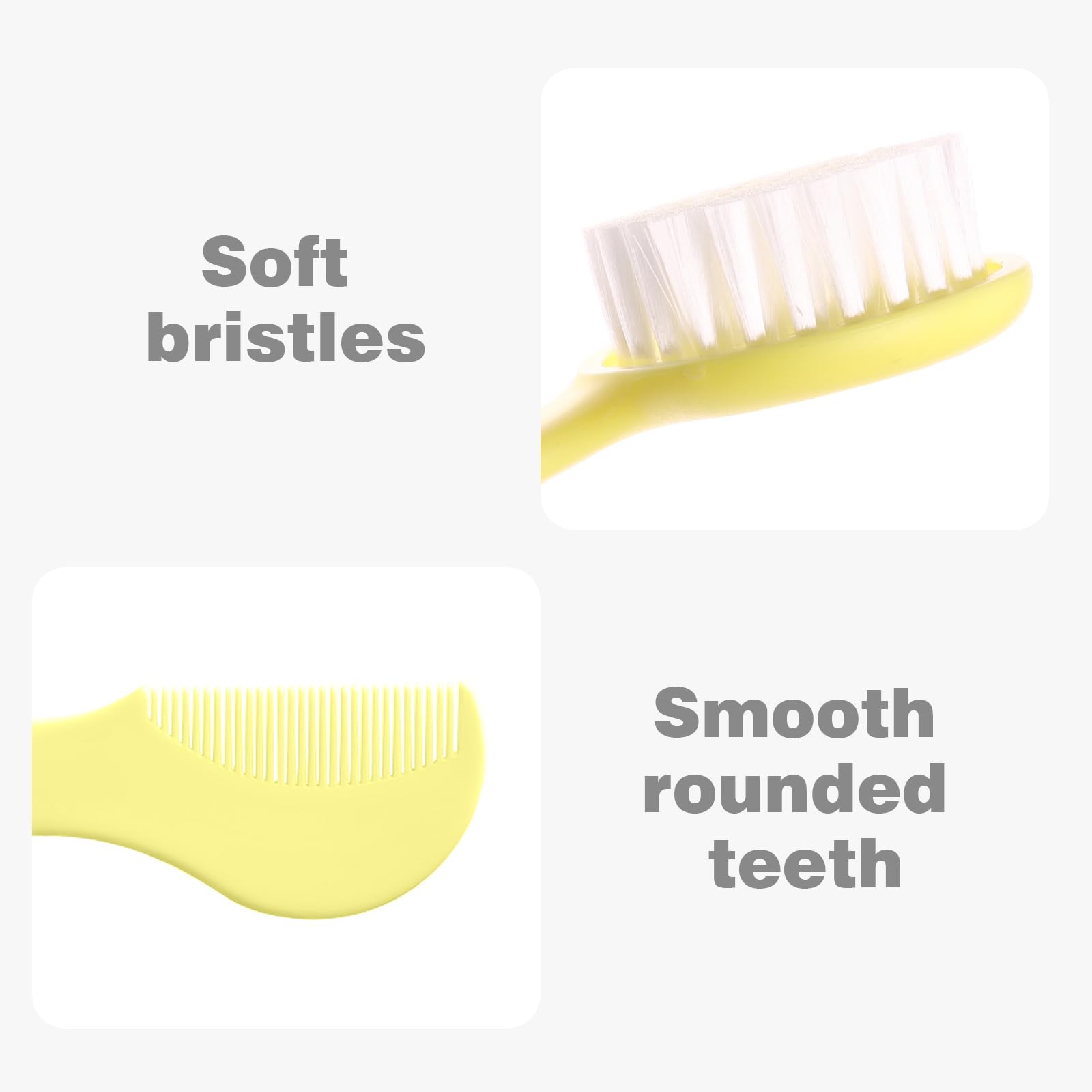 Baby-Haarkamm-Set, weiche Baby-Haarbürste, Babykamm, Haarkamm-Set, Neugeborene, Baby-Haarbürste und Kamm-Set, Babypflege, Haarbürste für Mädchen und Jungen, Baby-Haarbürsten-Set für Neugeborene, Gelb