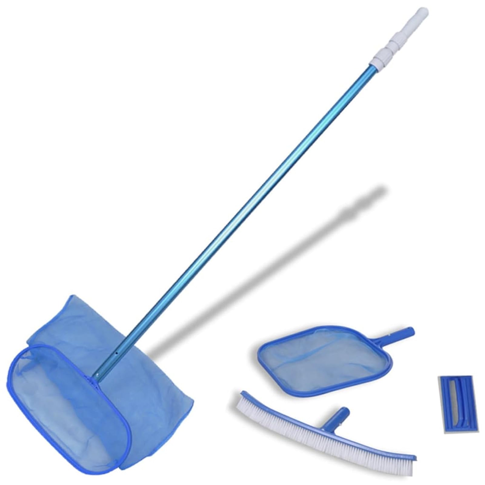 Homgoday Set per la pulizia della piscina, 2 schiumarole, 1 asta telescopica, accessori per la casa e il giardino
