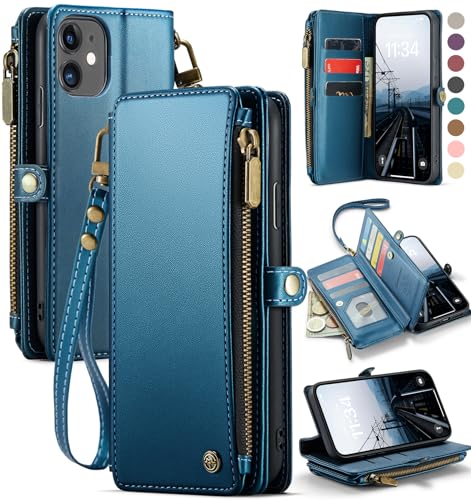 Housse cuir PU iPhone 11 avec rabat magnétique et finitions haute couture