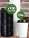 White 12 Oz Paper Coffee Cups With Recyclable Dome Lids, 100 Pk. BPA Free Disposable Drink Cup Set for Serving Hot Tea and Lattes at Kiosks, Shops, Cafes, or Concession Stand