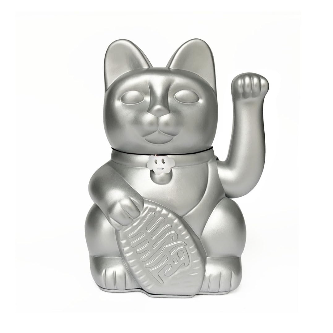 Gato de la Suerte Maneki Neko Lucky Cat con Pata Derecha en Movimiento Figura Decorativa Japonesa Original Pintada a Mano para Casa Negocio Oficina Entrada Regalo Amuleto AGUAMARINA M (10x6x15cm) — view 7