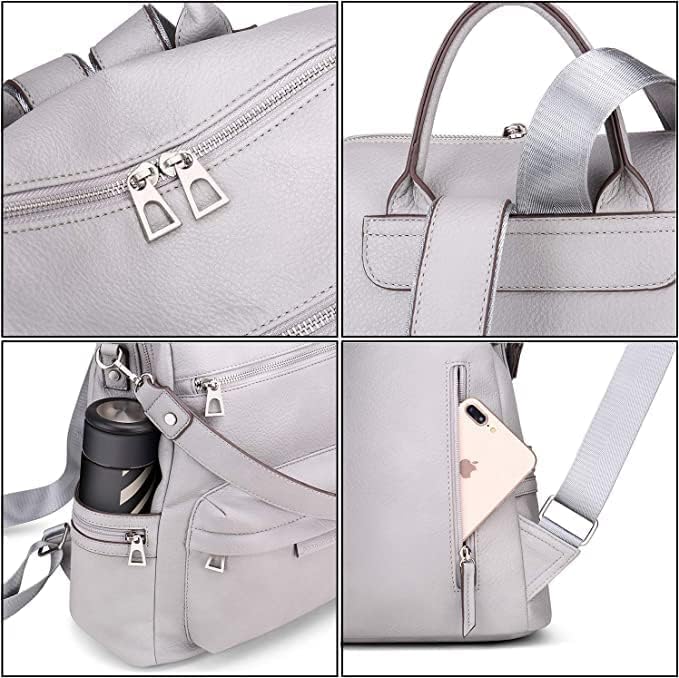 Image of Vegan Leather Girl's Travel Casual Collage Backpack With Shoulder Strap Travel College Gift For Teenager