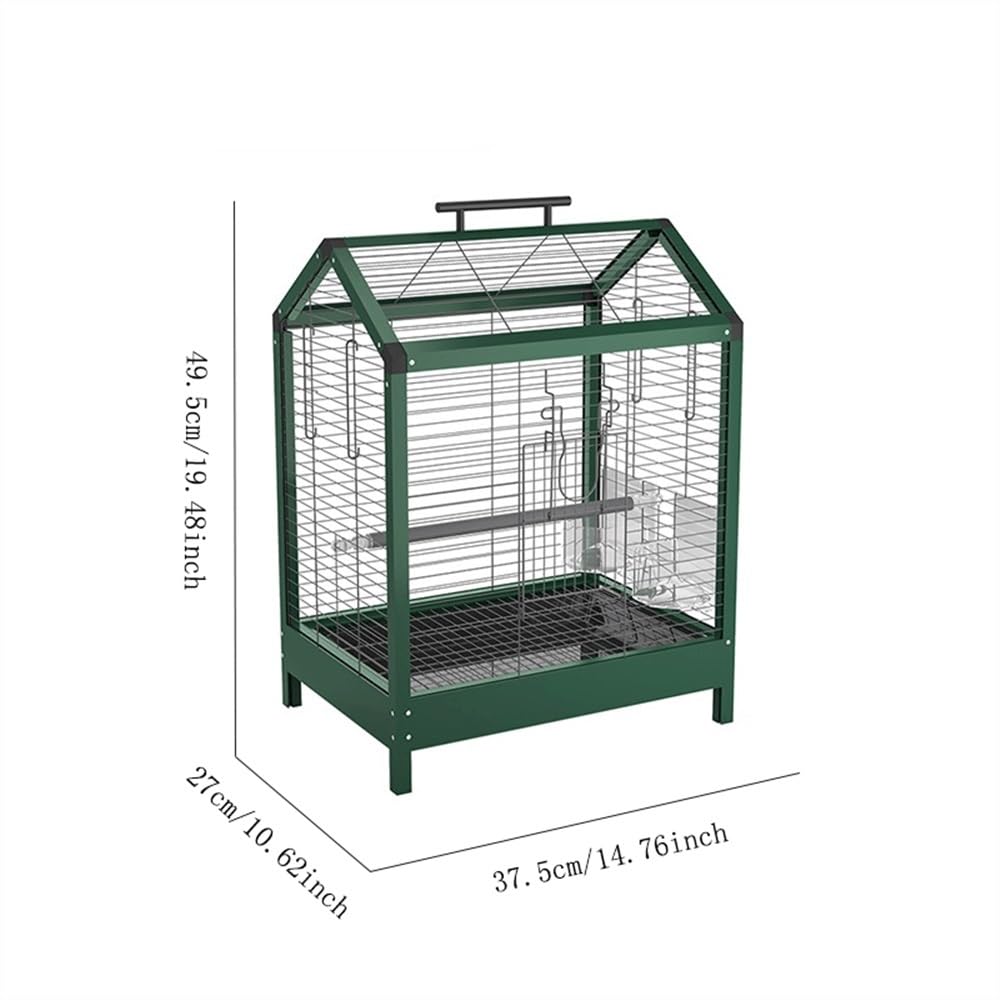 Scatole per gioielli Gabbia for uccelli in metallo Home Gabbia singola espositiva for pappagalli, canarini, parrocchetti, inseparabili, fringuelli, verde Organizzatore di gioielli