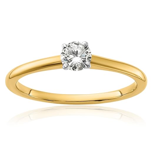 14K Two-Tone Gold Diamond Solitaire Ring