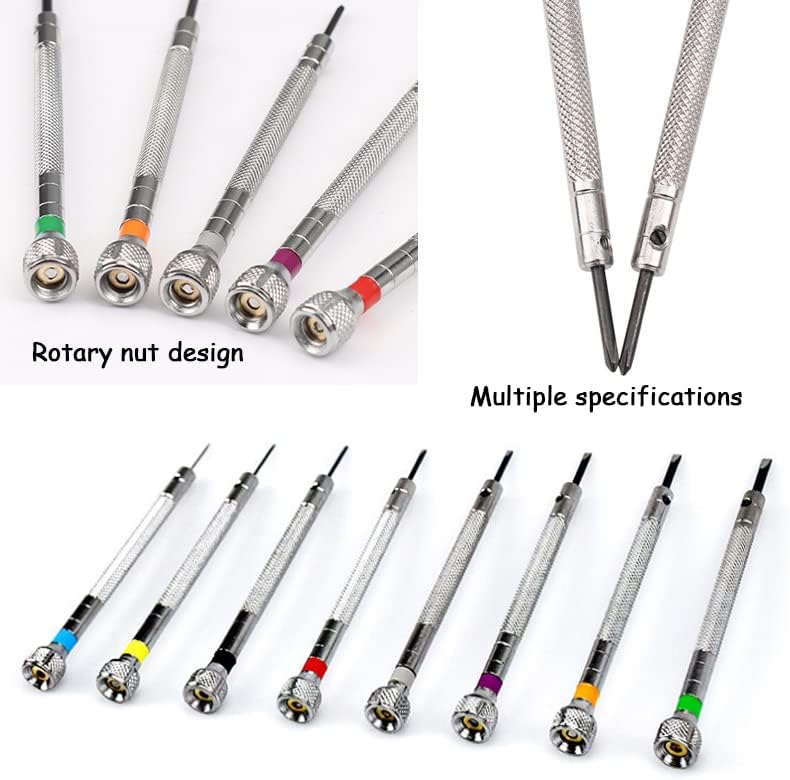 Miniatura 4 de BetterJonny - Juego de destornilladores de reloj de micro precisión, 13 piezas, 0.024-0.079 in, 0.047-0.079 in, juego de destornilladores de