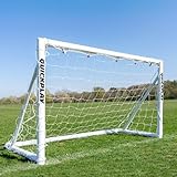 But de football résistant aux intempéries fabriqué à partir de PVC durable de 68 mm de diamètre, le but Q-Fold peut être laissé à l'extérieur tout au long de l'année. Tout ce dont vous avez besoin pour configurer votre objectif est inclus dans la boîte : cadre de but, filet, clips de filet, piquets de sol et instructions faciles à suivre (français non garanti).