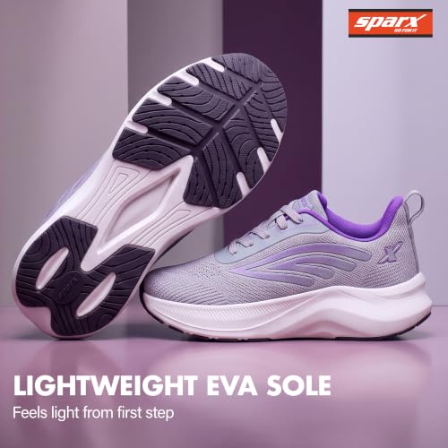 Image of SPARX Sports Running Shoes for Women - Lightweight Breathable Lace-Up Athletic Shoes with Cushioned Comfort, Shock Absorption, Durable Grip, Flexible Sole & Everyday Walking Performance
