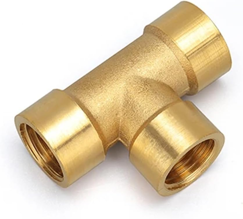 1pcs Tee Type Brass Pipe Fitting Adapter Coupler Connector For Water Fuel Gas 1/8"" 1/4"" 3/8"" 1/2"" 3/4"" 1""BSP Female Thread 3 Way (Size : 3/8"")