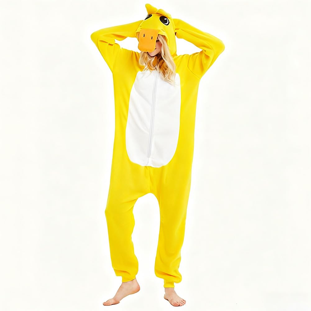 flintronic Unisex zwierzęcy kombinezon dla dorosłych, piżama dla dorosłych, bielizna nocna na Halloween, Boże Narodzenie, cosplay, przyjęcie, kostium, z kapturem, odzież domowa