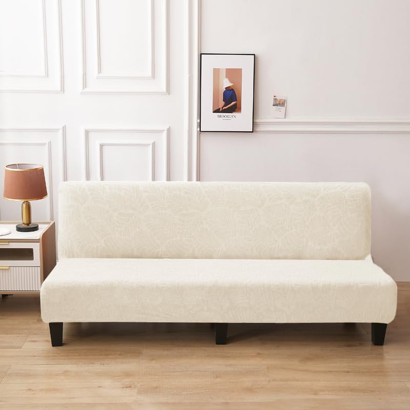 Miniatura 4 de Funda de futón de jacquard elástica para sofá cama, funda de terciopelo sin brazos, funda suave para futón con parte inferior elástica, tamaño