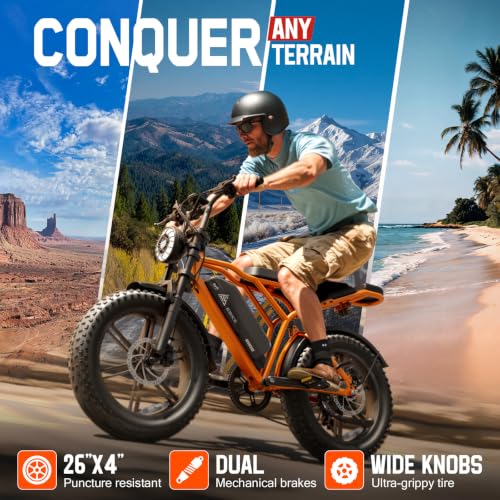 Image of TST Electric Bike for Adults 1500W Peak 20 inch Fat Tire All-Terrain E-Bike 60 Miles Electric Dirt Bike - 48V 15 AH Battery Electric Bicycle