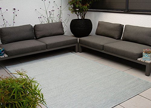 Steffensmeier Outdoor Teppich Visby | Für Balkon und Terasse | Uni Türkis, Größe: 160x230 cm