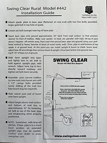 Swingclear Rural Mailbox Support (40 Inch Boom Swings When Impacted) - Ideal For All Locations, Both Rural And Residential! #TOP6
