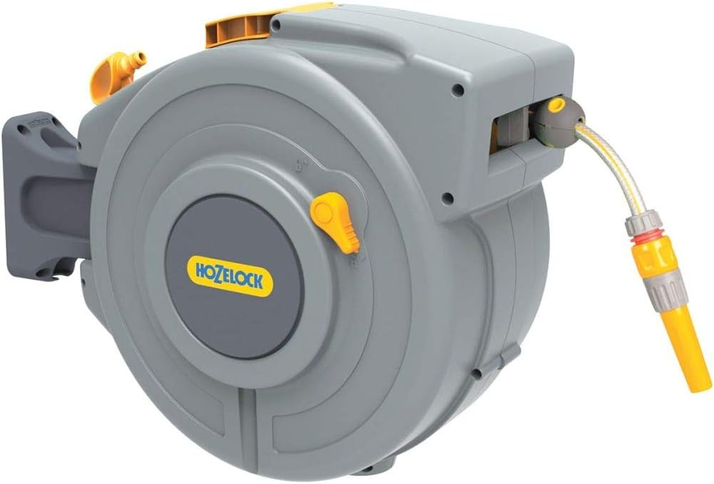 Hozelock 2490R8000 Auto Reel hose box with 20 m hose, assorted colors