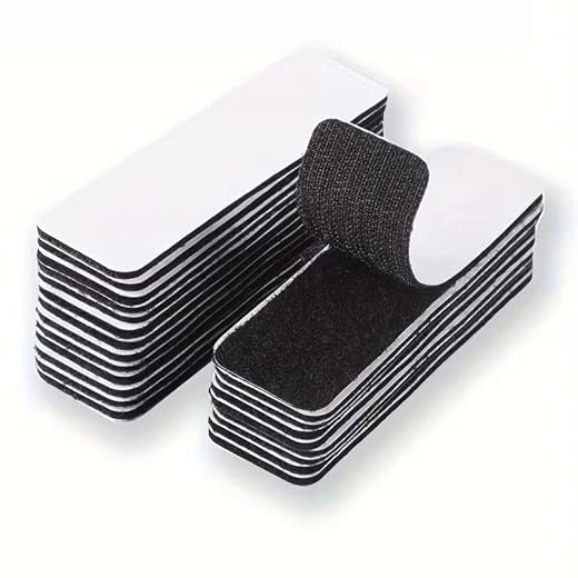 10 Pack Heavy Duty Hook and Loop Mounting Strips Adhesive Hook and Loop Double Sided Mounting Tape Reusable Fastening Strips for Carpet Rug Wall Power Strip Home Office Use（1.2'' * 3.9''