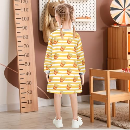 Girls Dresses Toddler Girl Clothes French Fries Winter Casual Long Sleeve for Kids 2-8 Years3