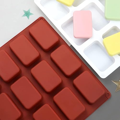 Miniatura 5 de Mini moldes de silicona para pan, 12 cavidades, rojo, bandeja para hornear, material gel de sílice, forma del artículo rectangular